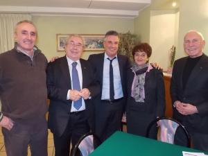 Da sinistra il presidente Francesco Cerutti, Giuseppe Cerutti, Andrea Bobice, Rosanna Cerutti e Marino Gioria